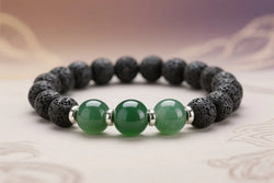 Manilla Piedra Lava y Jade - Energía y Serenidad